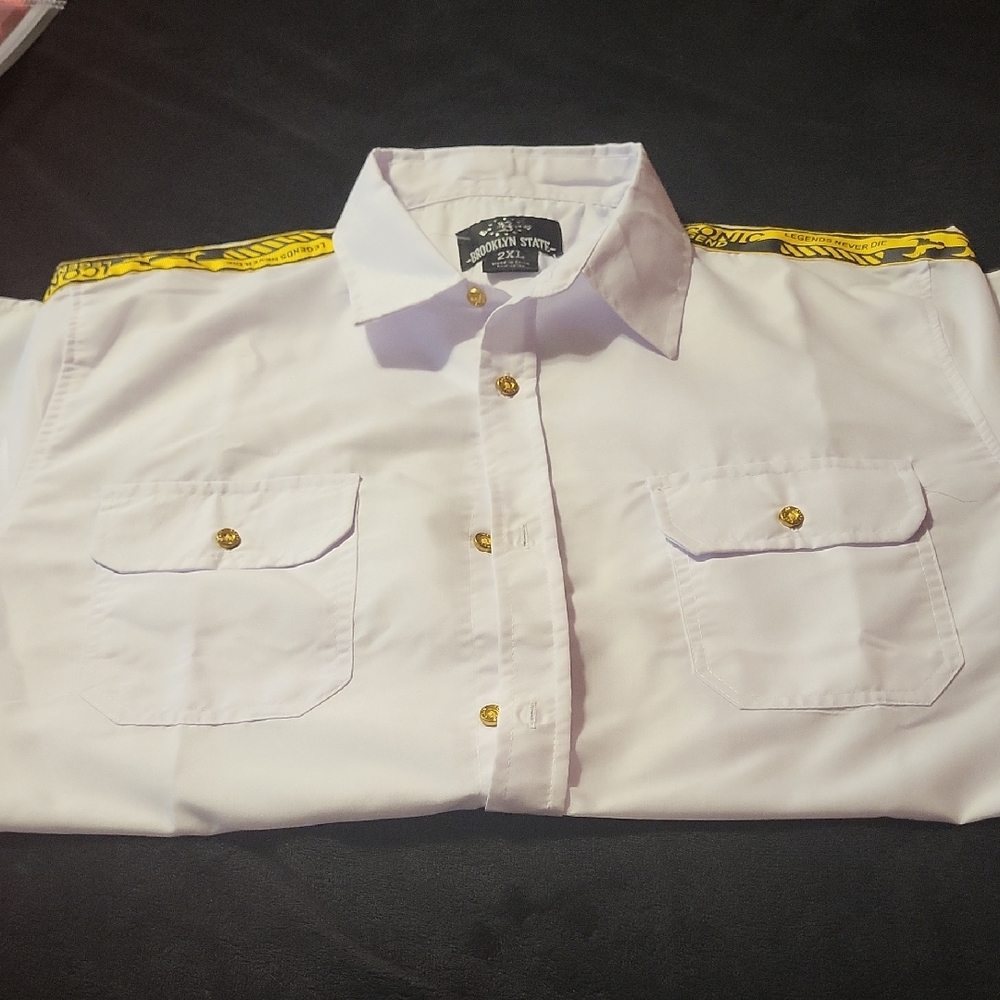 White and Yellow Casual Button Down Shirts
